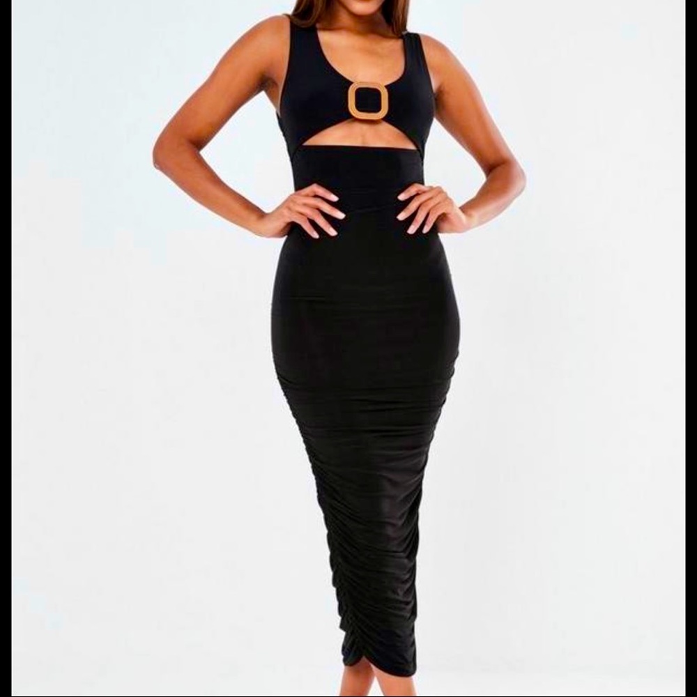 NWT Missguided Sexy Slinky Buckle Ruched Midaxi Dress! 🖤🖤